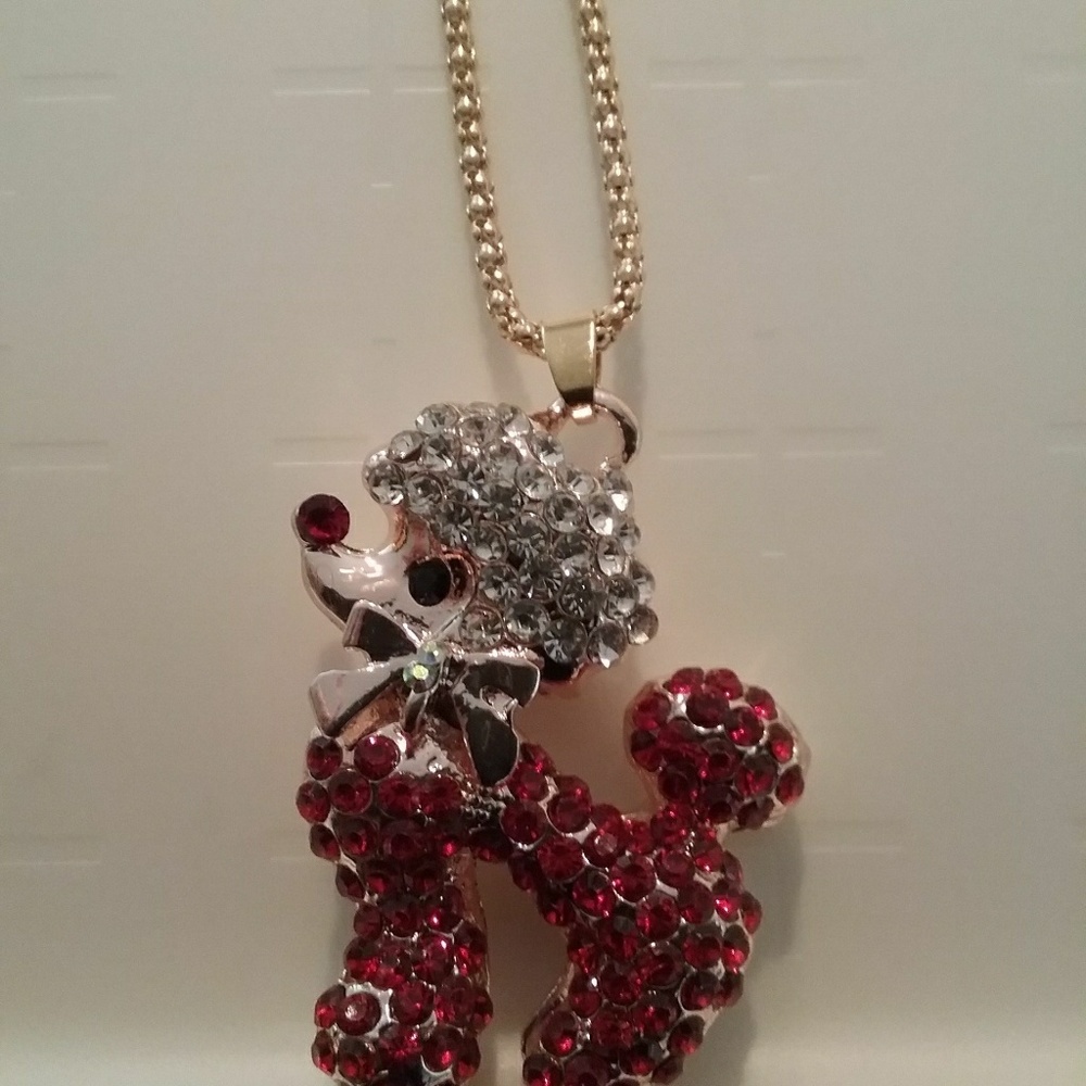 Betsey Johnson Poodle Pendant necklace NWT